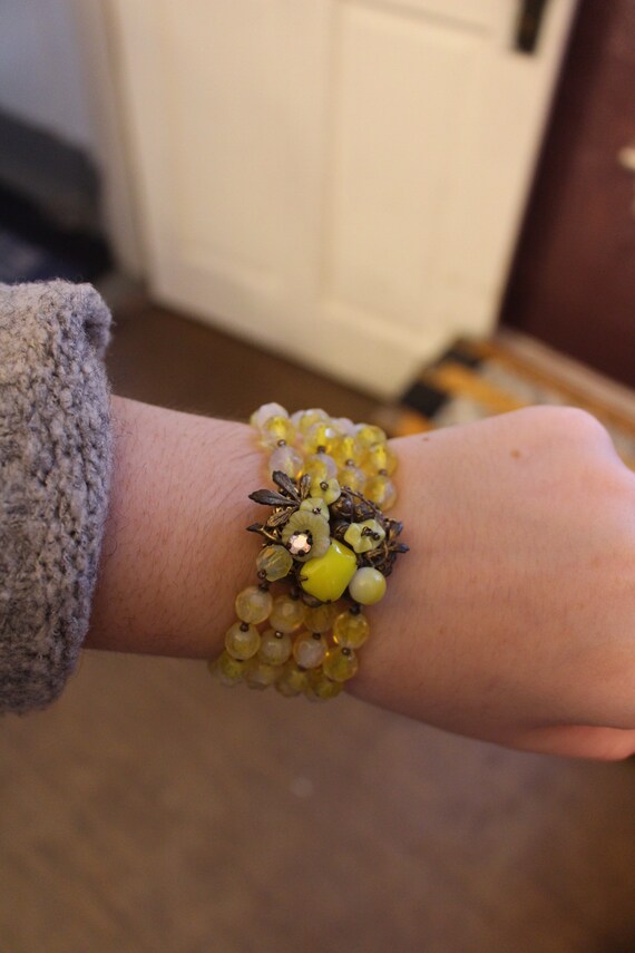 Yellow Beaded Bracelet - image 1