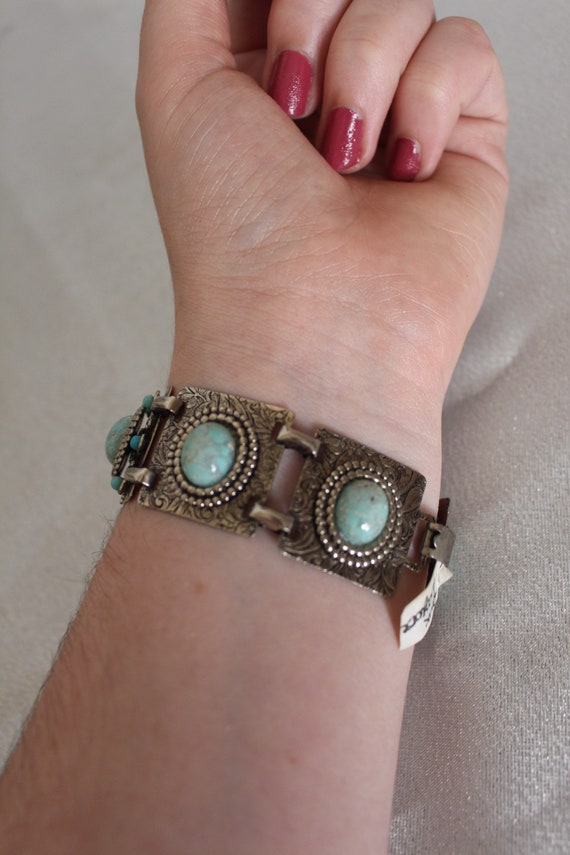 Faux Turquoise Bracelet - image 3