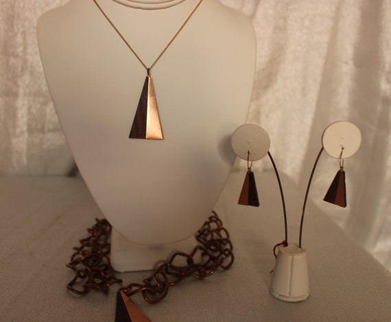 Copper and Wood Jewelry Set