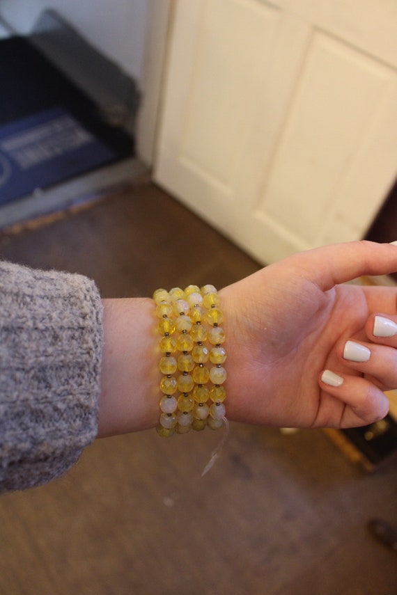 Yellow Beaded Bracelet - image 2