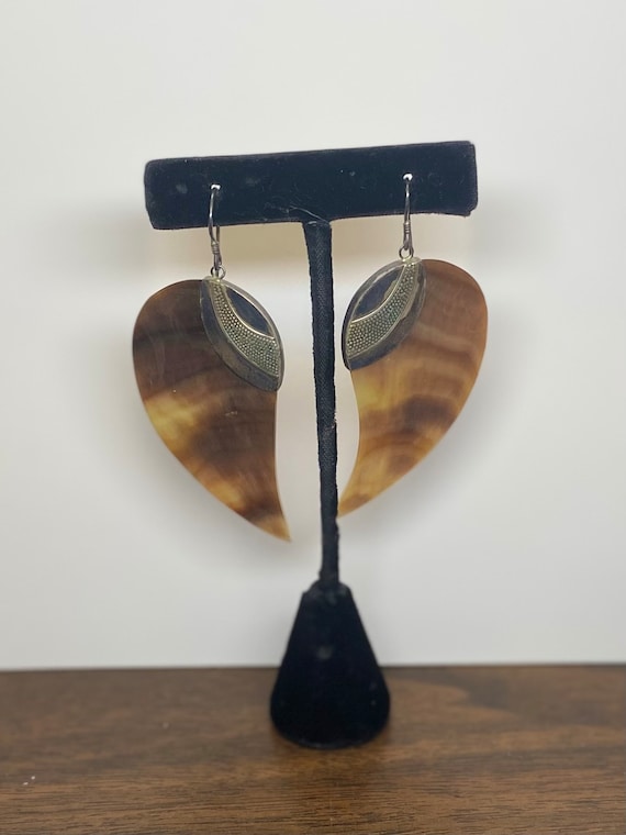 Abalone shell teardrop earrings - image 1