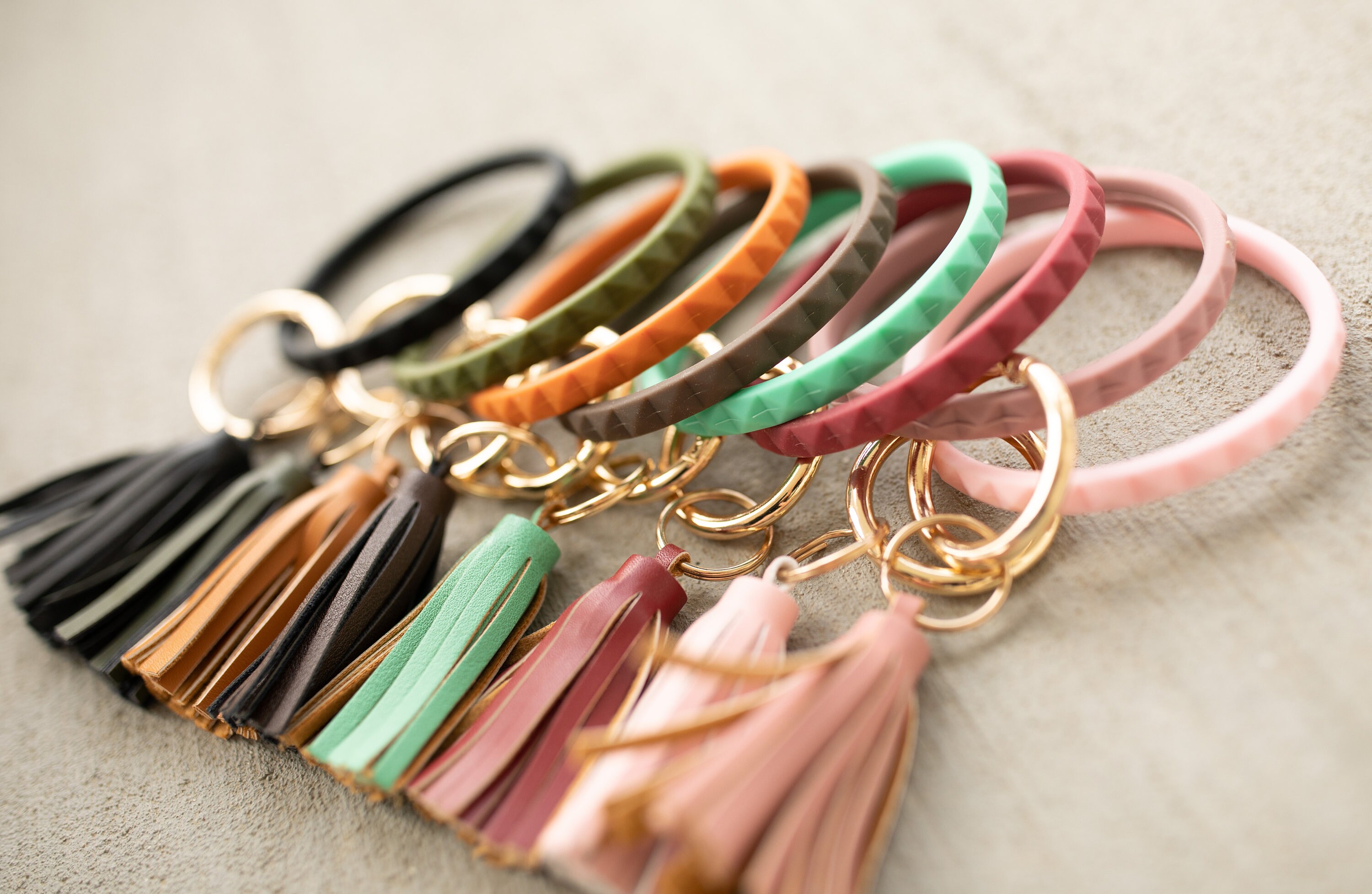 Light Pink Keychain bracelet Etsy