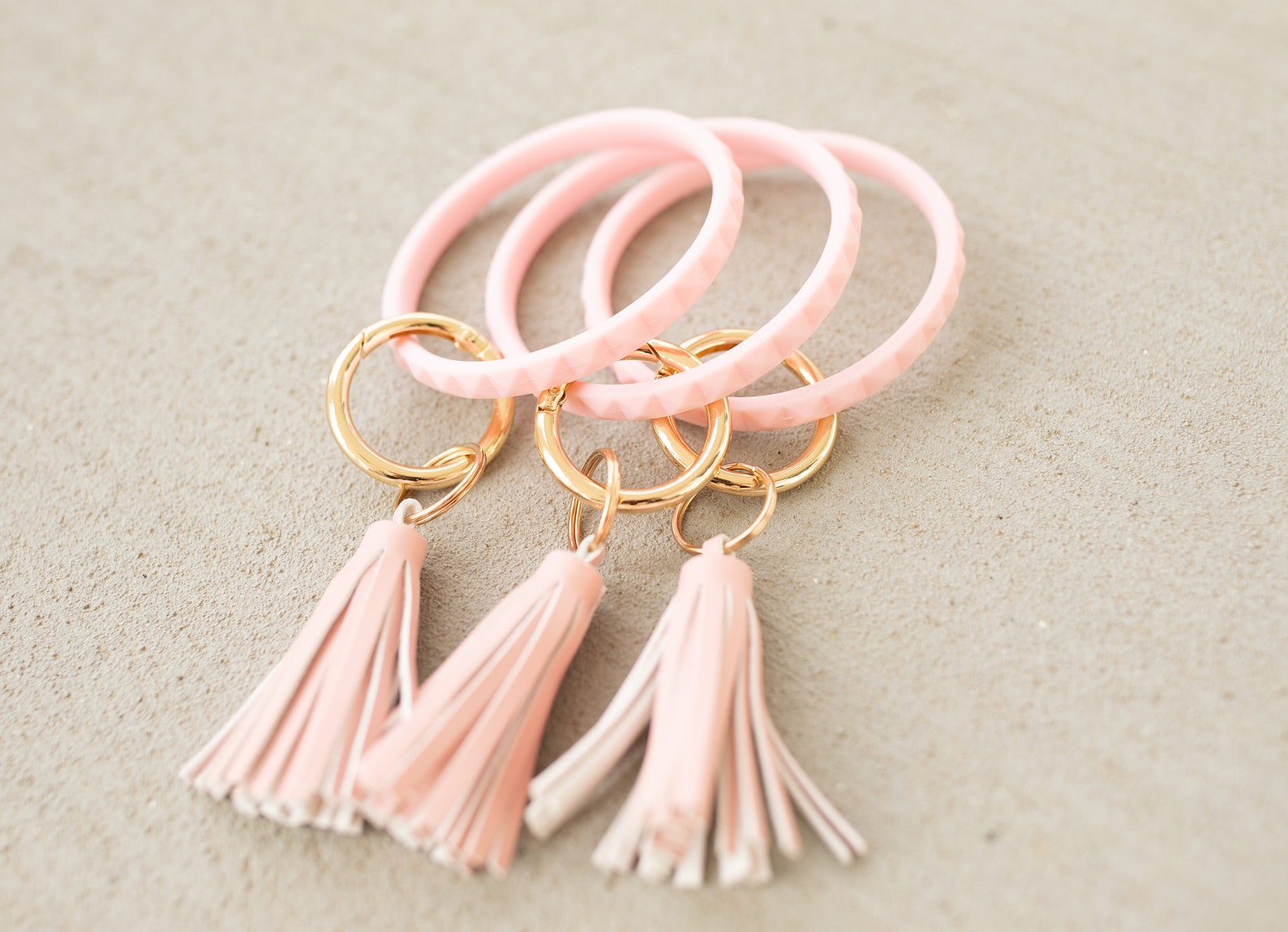 Light Pink Keychain bracelet Etsy