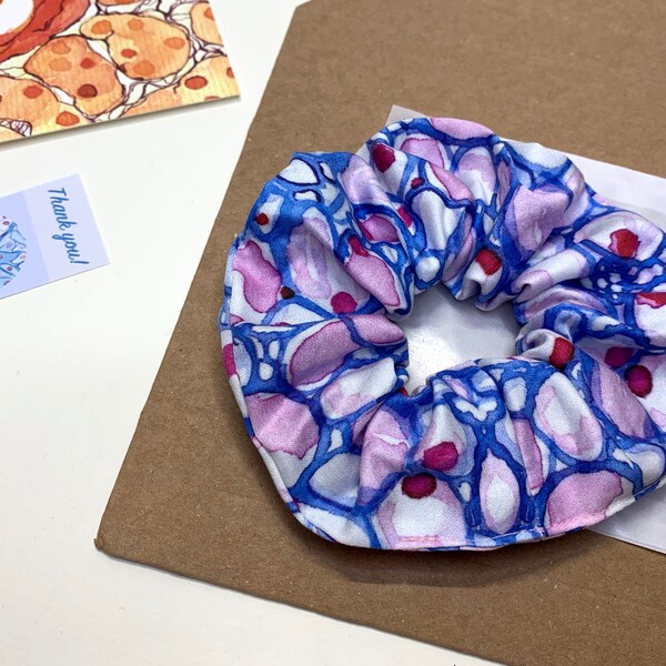Histology Art Scrunchie: Dorsal Root Ganglion - Organic Cotton Sateen