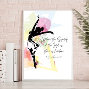 2 Korintierbrevet 3:17 Där Anden, kristen väggkonst, gör-det-själv-tryck hemifrån, inspirerande citat. Tro-heminredning, väggbonad med bibelvers.