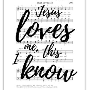 Jesus Loves Me Printable Wall Hanging. DIY Hymn Art, Print From Home ...