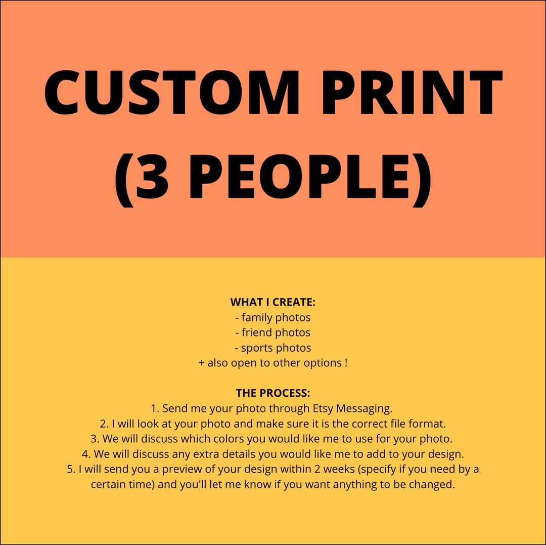 Custom Family/friends Print (3 People) - Etsy