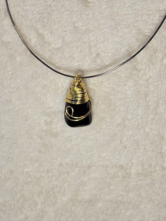 WRAPPED GEMSTONE PENDANT item #83