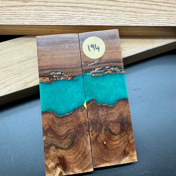 Burl hybride stabilisé, Walnut Burl, Poignée vierge, bloc de bois, poignée hybride, écailles de poignée, blanc tournant, poignées teintes