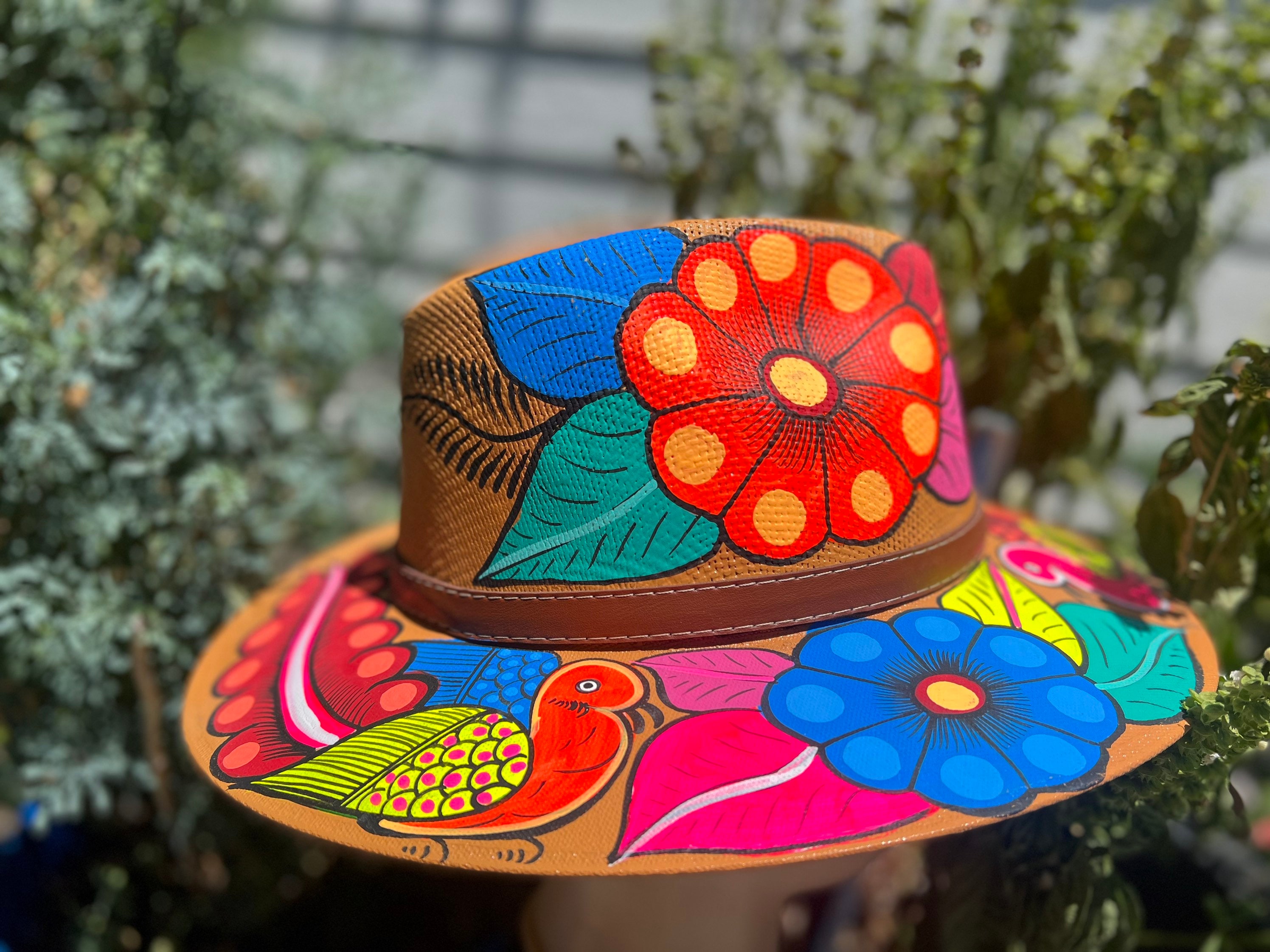 Women Hand Painted Sombrero With Colorful Designs. Mexican  display picture 2