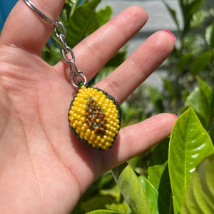 Fruit keychain, Huichol, strawberry keychain, pineapple keychain, avocado keychain