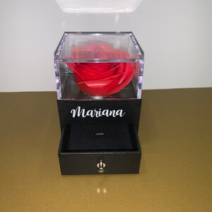 Single soap rose in jewelry Box, anniversary box, birthday, Graduation ring box , proposal rose