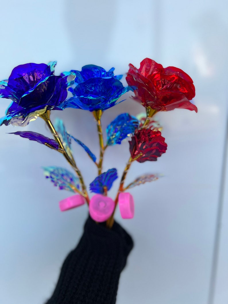 Beautiful single galaxy rose with led lights. Mothers Day, graduation, anniversary, birthday gifts, Valentine rose image 1
