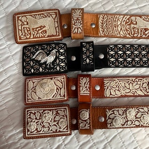 Authentic handmade Mexican leather belt, authentic embroidered belt silver, piteado belt, Colotlan, handmade belt, cinto piteado de Colotlan