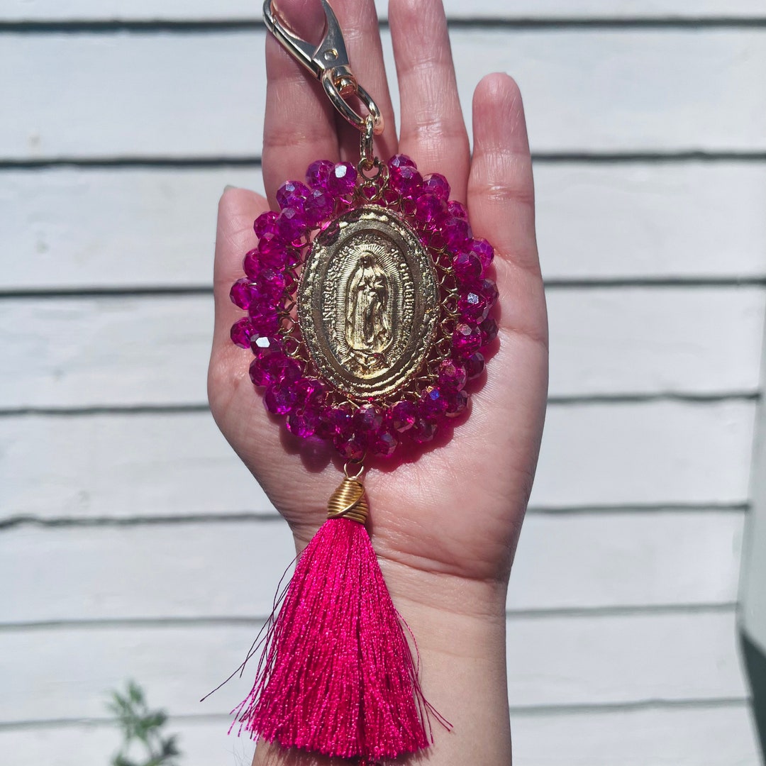 thumbnail image 2 of 12pc Virgen De Guadalupe Key Chains – Baptism Party Favors, Recuerdos De Bautizo 2 of 4