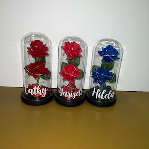 Personalized  enchanted rose with LED lights perfect Gifts for love ones, Wife, girlfriend, birthday, graduation, teacher, Mother’s Day