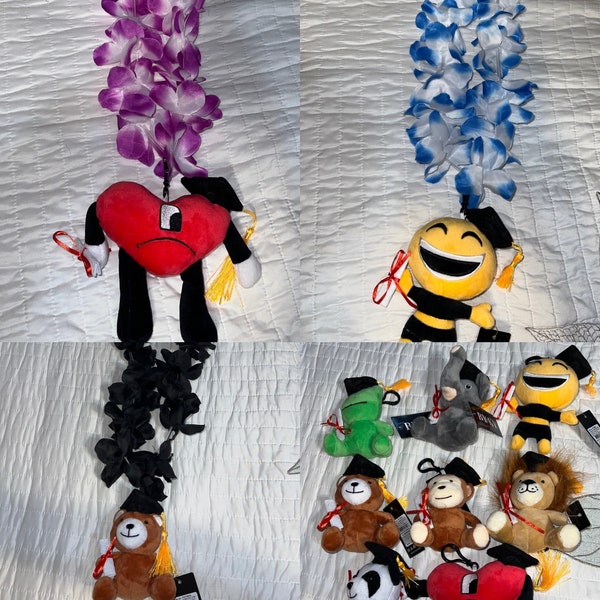 Graduation flower lei with graduation bear, class 2023, preschool, middle school, high school graduation