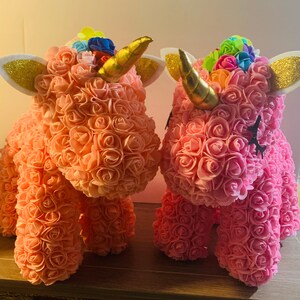 Personalized unicorn flower gift for Valentine’s Day, birthday gift, anniversary gift.
