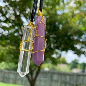 Resin Crystal Pendant Necklace