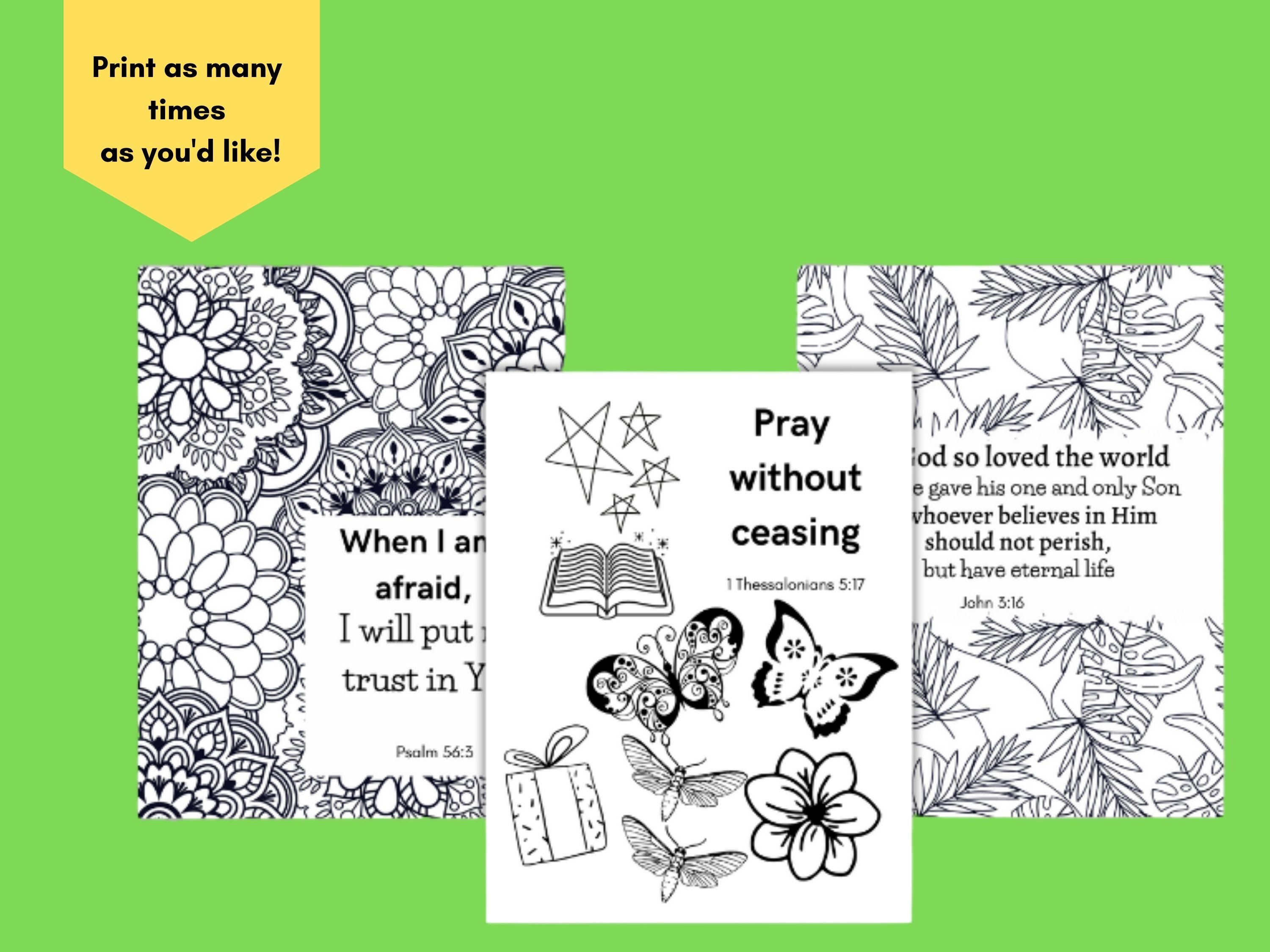 Kids Bible Coloring Bible Verse Coloring Kids Coloring - Etsy