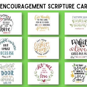 Inspirational Christian Encouragement Cards, Printable Bible Verse Notecards, Encouraging Scripture Cards, Memory Verse Cards for Women