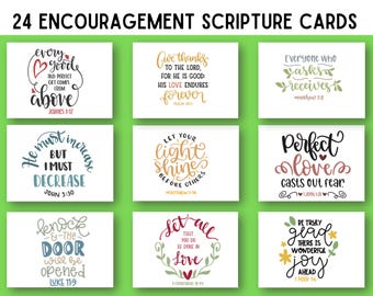 Inspirational Bible Verse Cards: Christian Encouragement (Digital Download)