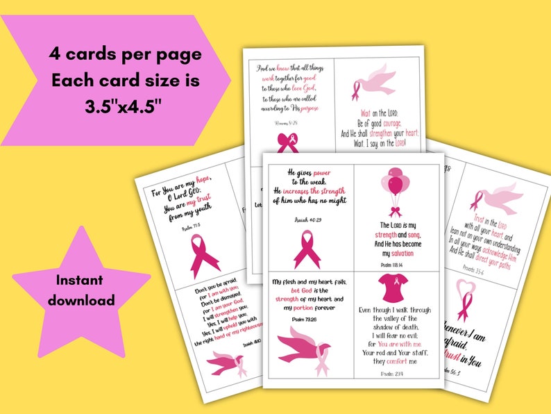 Breast Cancer Hope Cards Breast Cancer Awareness Printable - Etsy UK