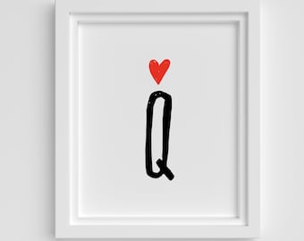 Impression d'art de la reine des coeurs | Téléchargement numérique, Cadeaux pour elle, Art de la carte à jouer, Art du poker, Cadeaux pour elle, Queen Print, Red Heart Print