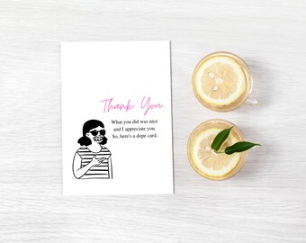 Funny Thank You Card | Simple Thank You Card, Printable, Funny Card, Appreciation Card, Sarcastic Card