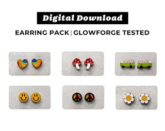 Hippy Earring Pack - SVG Laser Cut Files - Glowforge Ready - INSTANT DOWNLOAD - Glowforge Earring File