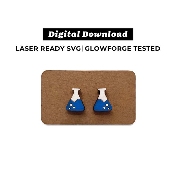 Science Beaker Earrings File SVG File Ready Etsy