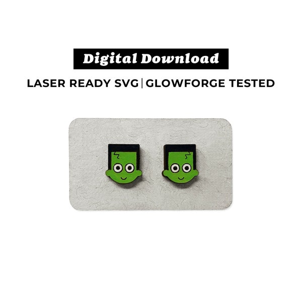 Frankenstein Earrings File - SVG File - Halloween Earrings - Glowforge Ready - INSTANT DOWNLOAD - Glowforge Earring File