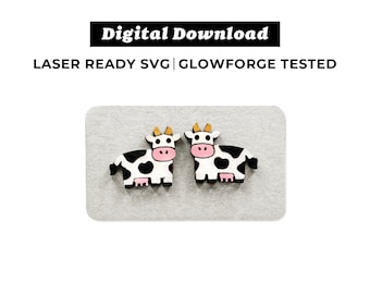 Cow Earrings File - SVG File - Glowforge Ready - INSTANT DOWNLOAD - Glowforge Earring File