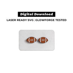 Football Stud Earrings File - SVG File - Glowforge Ready - INSTANT DOWNLOAD - Glowforge Earring File