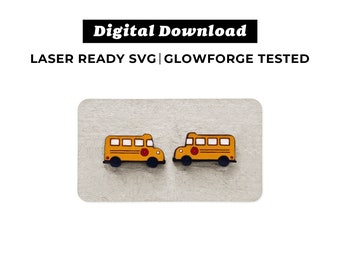 School Bus Earrings File - School SVG File - Glowforge Ready - INSTANT DOWNLOAD - Glowforge Earring File