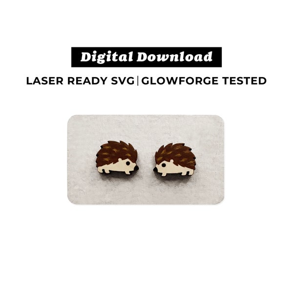 Hedgehog Earrings File - SVG File - Glowforge Ready - INSTANT DOWNLOAD - Glowforge Earring File