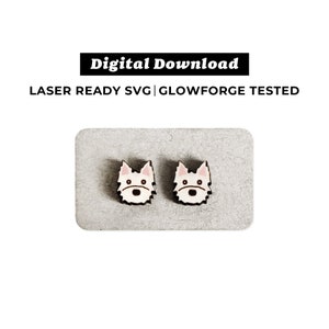 West Highland Terrier Earrings File - SVG File - Glowforge Ready - INSTANT DOWNLOAD - Glowforge Earring File