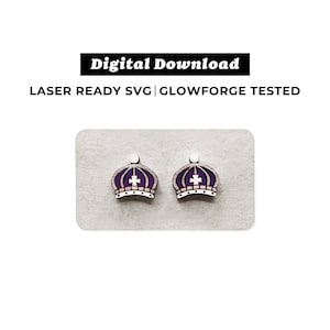 Crown Earrings File - SVG File - Glowforge Ready - INSTANT DOWNLOAD - Glowforge Earring File