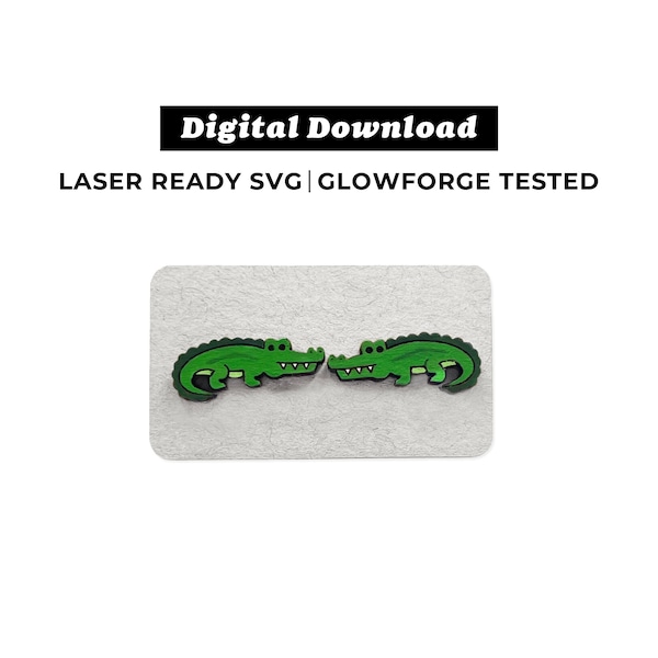 Crocodile Earrings File - SVG File - Glowforge Ready - INSTANT DOWNLOAD - Glowforge Earring File