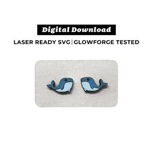 Whale Earrings File - SVG File - Glowforge Ready - INSTANT DOWNLOAD - Glowforge Earring File