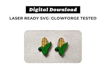Corn Earrings File - Farm Earrings - SVG File - Glowforge Ready - INSTANT DOWNLOAD - Glowforge Earring File