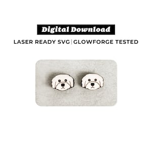 Maltese Earrings File - SVG File - Glowforge Ready - INSTANT DOWNLOAD - Glowforge Earring File