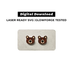 Bear Earrings File - SVG File - Glowforge Ready - INSTANT DOWNLOAD - Glowforge Earring File