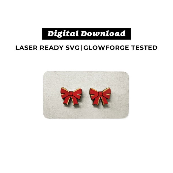 Ribbon Earrings File - SVG File - Christmas Earrings - Glowforge Ready - INSTANT DOWNLOAD - Glowforge Earring File