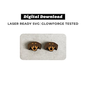 Dachshund Dog Earrings File - SVG File - Glowforge Ready - INSTANT DOWNLOAD - Glowforge Earring File