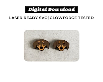 Dachshund Dog Earrings File - SVG File - Glowforge Ready - INSTANT DOWNLOAD - Glowforge Earring File