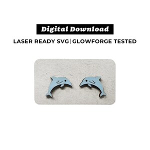 Fichier de boucles d'oreilles dauphin - fichier SVG - prêt pour Glowforge - TÉLÉCHARGEMENT IMMÉDIAT - fichier de boucles d'oreilles Glowforge