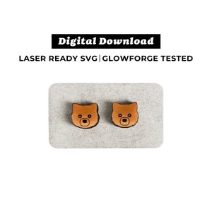 Pomeranian Earrings File - SVG File - Glowforge Ready - INSTANT DOWNLOAD - Glowforge Earring File