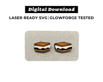 S&#39;mores Earrings File - SVG File - Glowforge Ready - INSTANT DOWNLOAD - Glowforge Earring File
