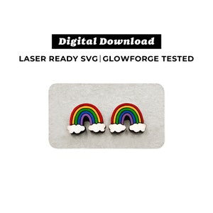 Rainbow Cloud Earrings File - SVG File - Glowforge Ready - INSTANT DOWNLOAD - Glowforge Earring File